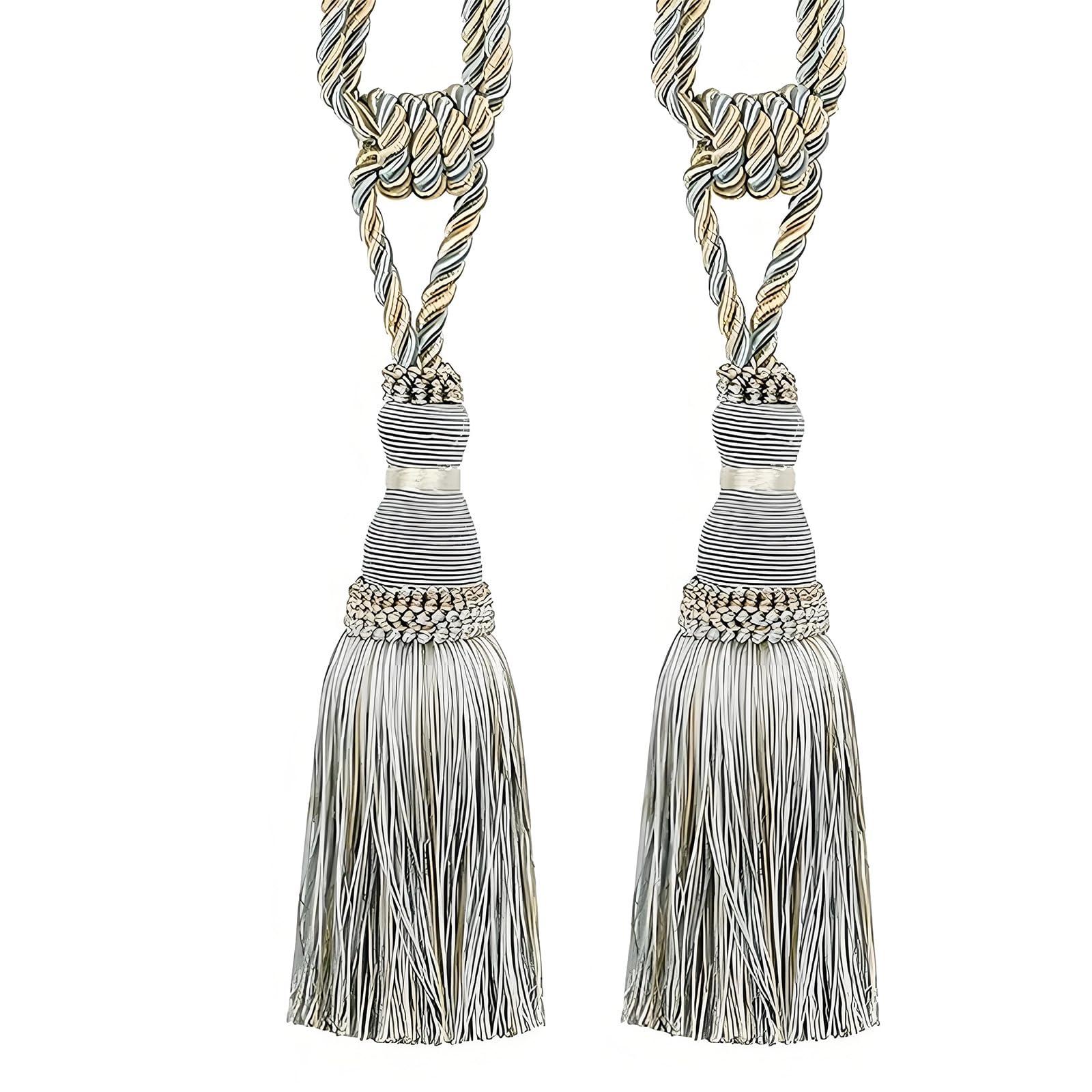 Shntig Classical Fringe Tiebacks for Drapes Holdbacks Durability Polyester Fabric in Sophisticated Design Curtain Decorations
