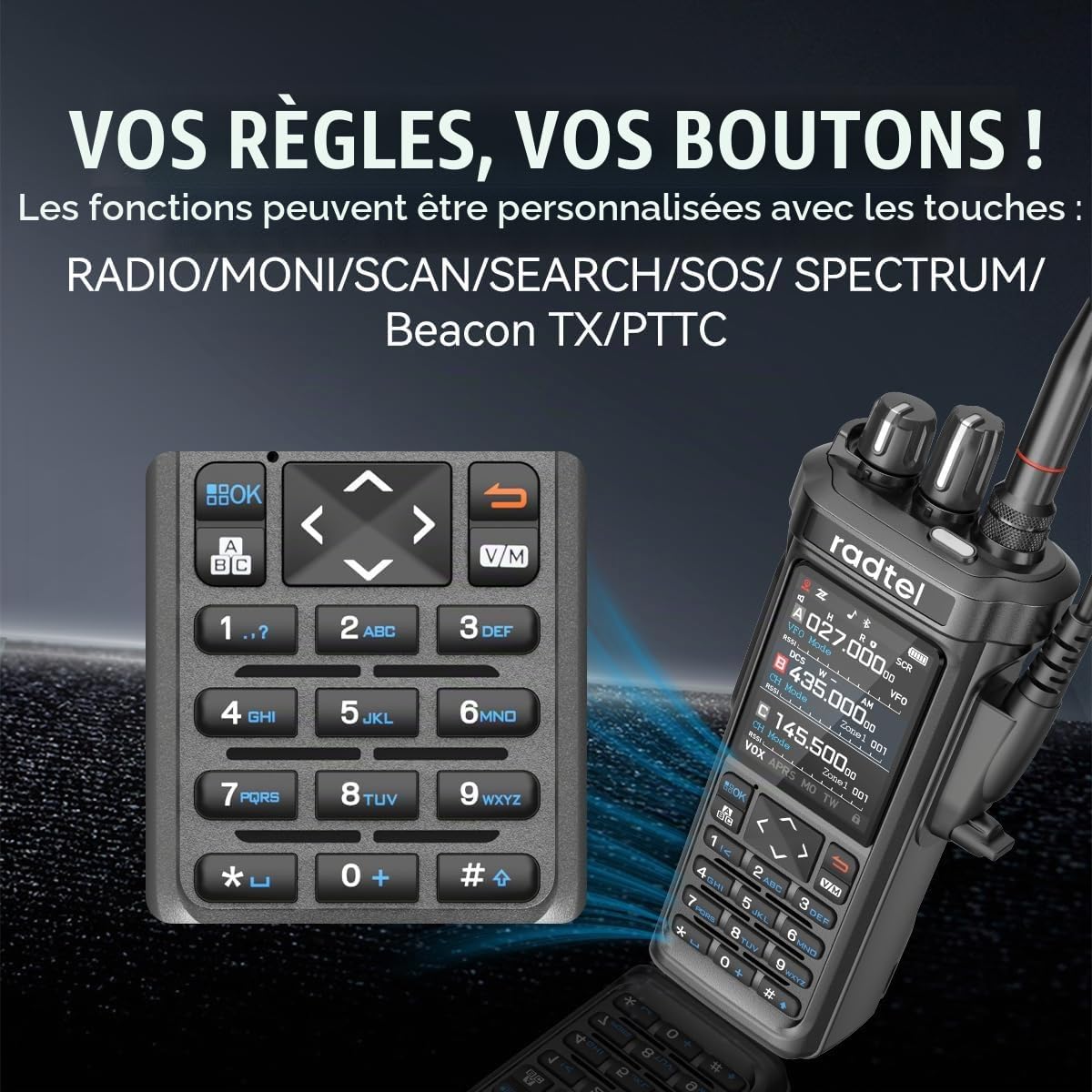 Radio amateur Radtel RT-950 PRO, GPS/APRS, talkie-walkie 10 W, émetteur-récepteur portatif longue portée, réception AM/FM/CB/SW/MW/LW, programmation via application Bluetooth, NOAA, analyseur de spect