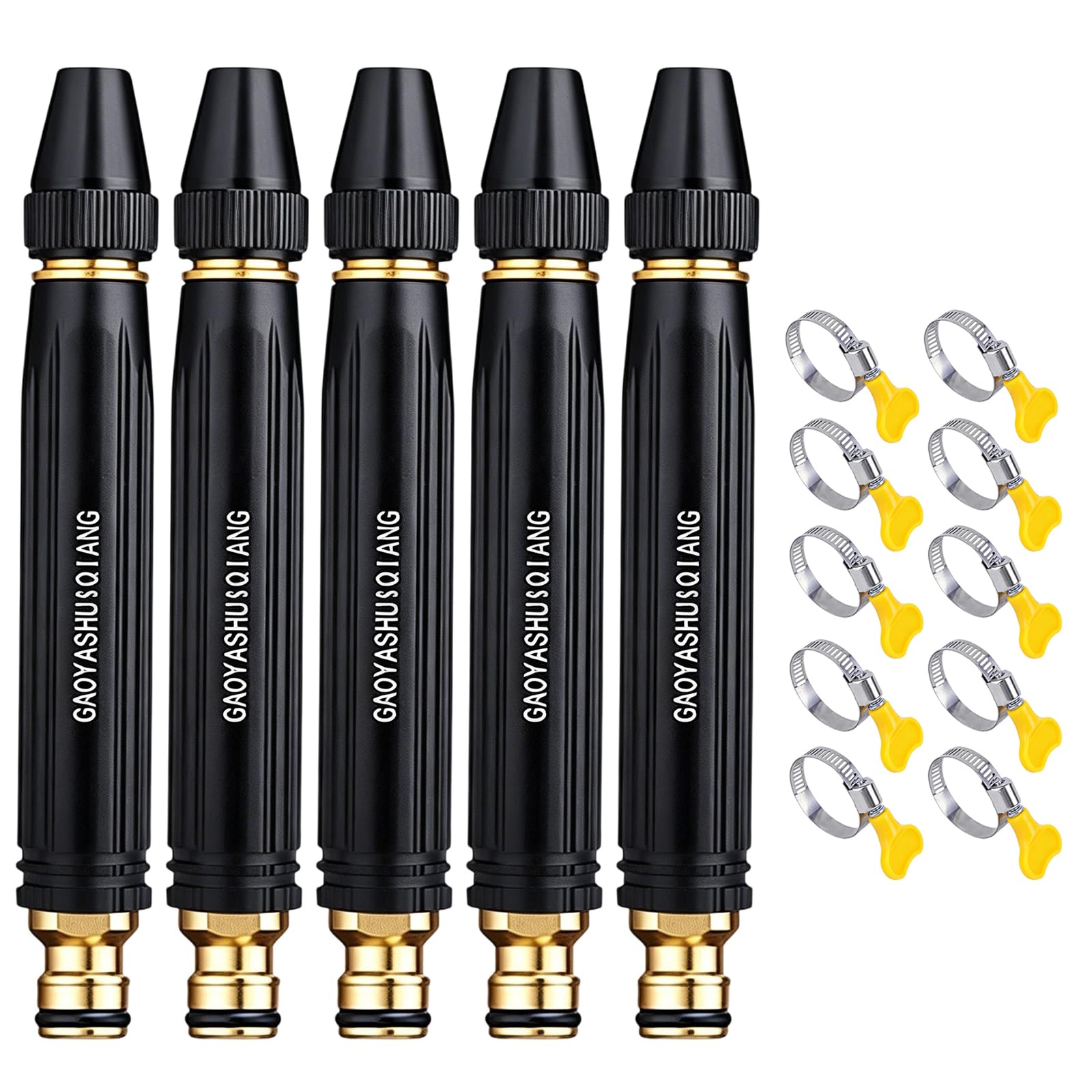 Nrgqaxm 5 Pack Home High Pressure Hose Nozzle, Pressure Washer-Gun Garden Hose Nozzle With Boosters Ergonomic Car Wash Water-Gun Power Washer Hoses Attachment Sprayer For Watering Washing