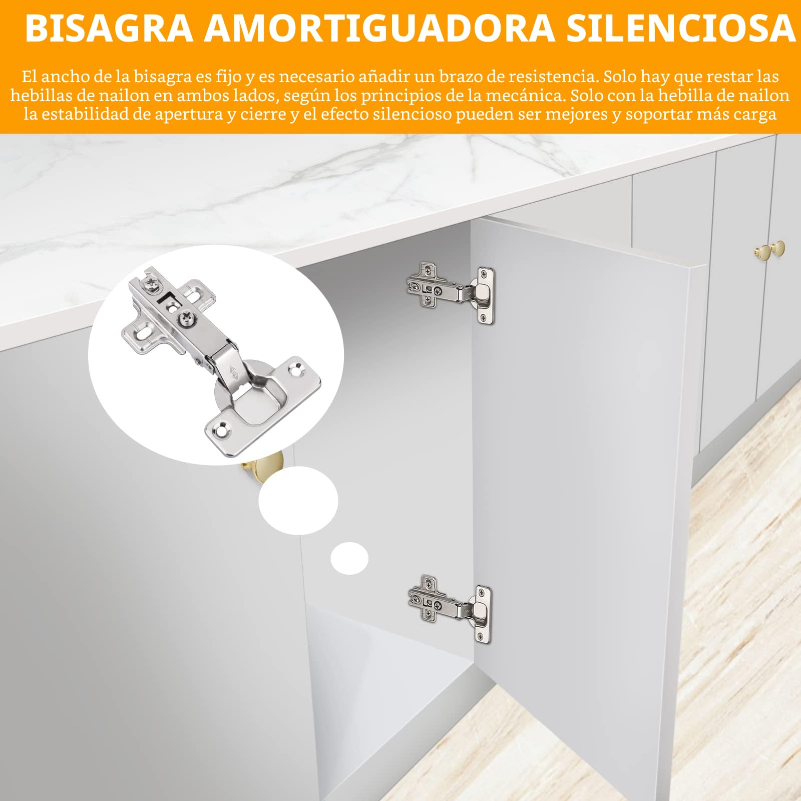 Bisagras Puertas Cocina - 10 Piezas Bisagras de Armario con Tornillos, Bisagras Puertas Madera para Armario de Cocina, Ángulo de 90 Grados