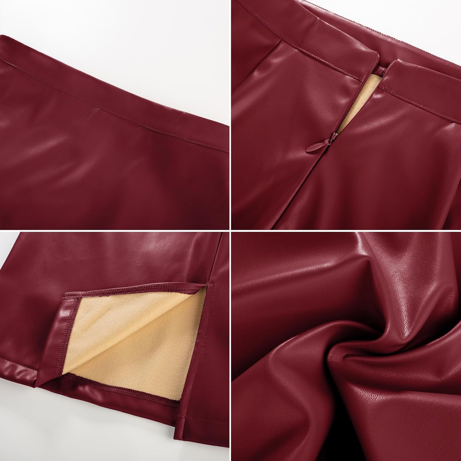 Belle Poque Leather Skirt for Women High Waist Knee Length Bodycon Pencil Skirts Faux Midi Casual Outfits - Image 6