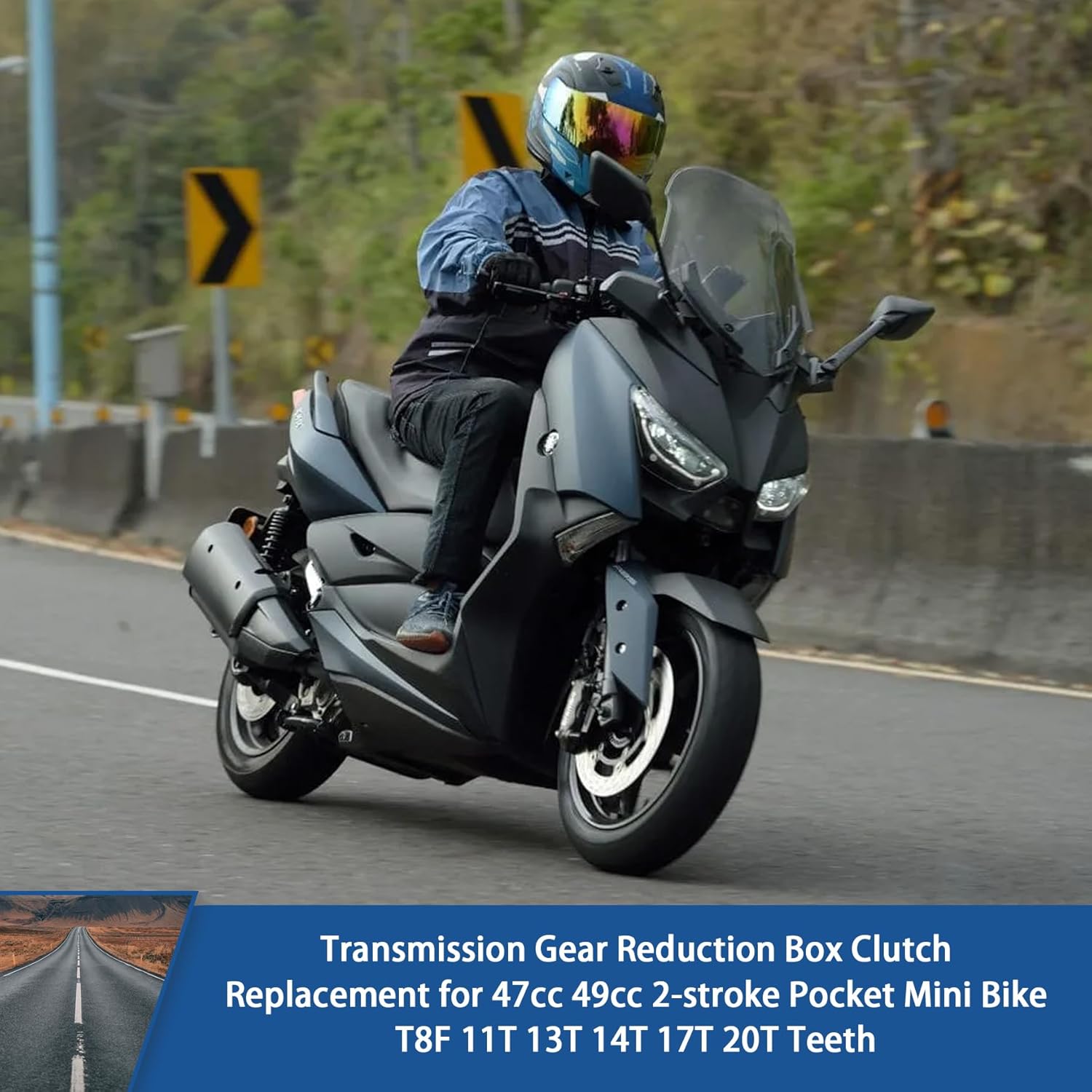 WFLNHB Transmission Gear Reduction Box Clutch Replacement for 47cc 49cc 2-stroke Pocket Mini Bike T8F 11T 13T 14T 17T 20T Teeth