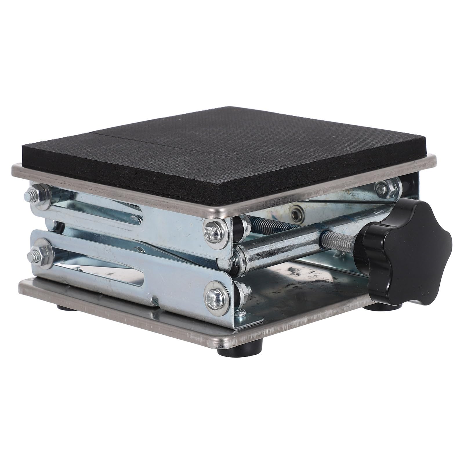 Mini Gato Plataforma de 6x6 Pulgadas Elevador de Tijera de Laboratorio de Acero Inoxidable y Altura Ajustable de 70-260mm para Proyectos Científicos