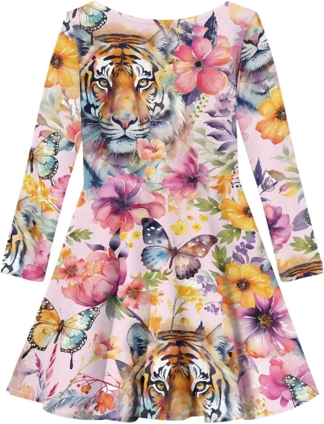 PinUp Angel Girls Long Sleeve Dress Casual Fall Winter Spring Holiday Midi Dress Xmas Gifts - Image 3