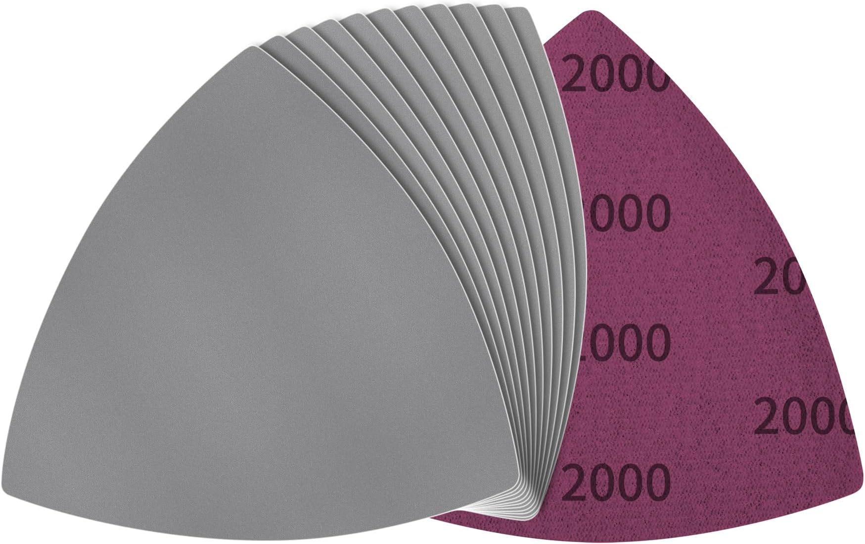 12 Pcs Detail Sander Sandpaper 2000 Grit Triangle Sanding Pads Sandpaper Hook & Loop Triangular Oscillating Multi Tool Sanding Paper for Wood, Metal, Walls & Furniture Polishing