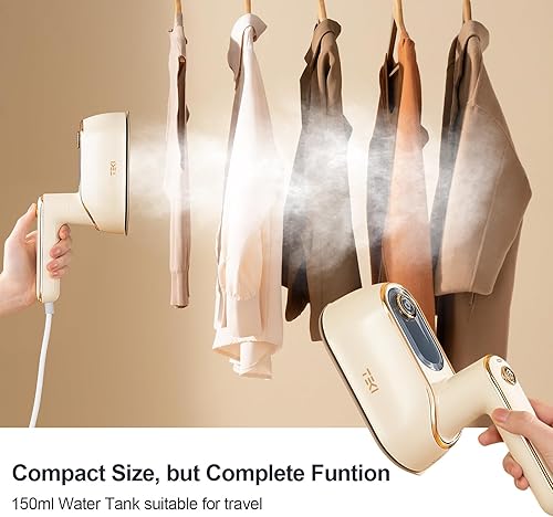Miniatura 5 de Vaporizador de viaje para ropa, plancha portátil giratoria de 1200 W, plancha de vapor de viaje pequeña para el hogar, dormitorio, universidad,