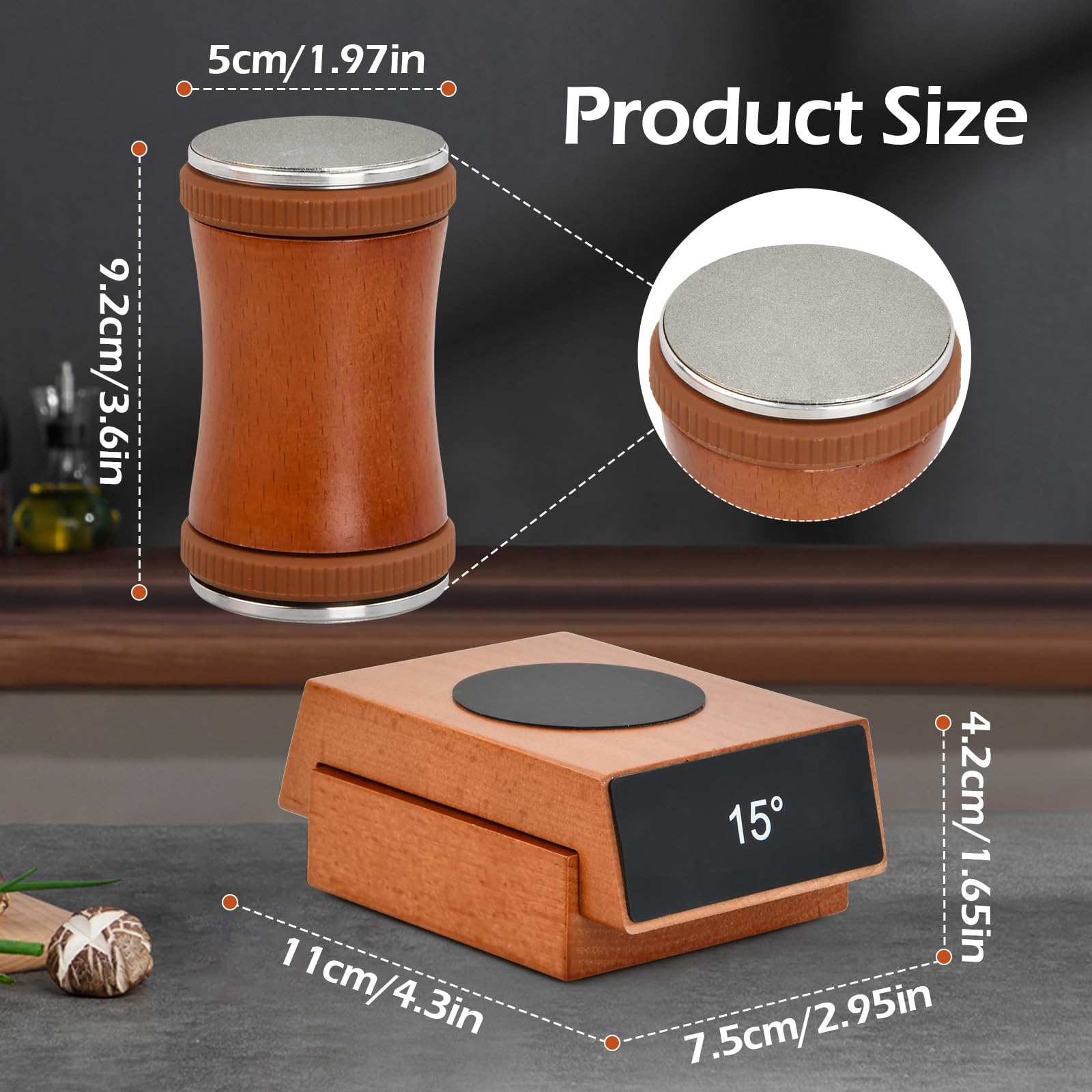 Affilacoltelli da Cucina, Rolling Knife Sharpener, Pietra Affilacoltelli Professionale, Affilatore per Coltelli manuale, due Angoli di Affilatura di 15° e 20°, per Coltelli Dritti Forbici