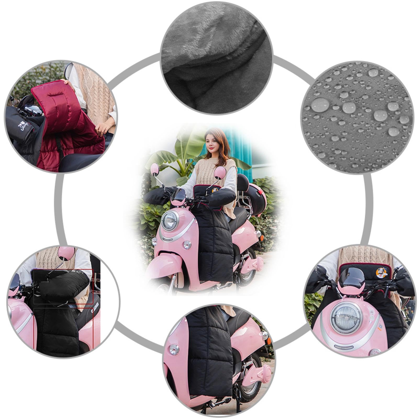 Coprigambe Scooter, Grembiule, Grembiule, Gamba impermeabile per scooter | Copertura per gambe per scooter impermeabile con manicotti del manubrio, Calda coperta per parabrezza per moto