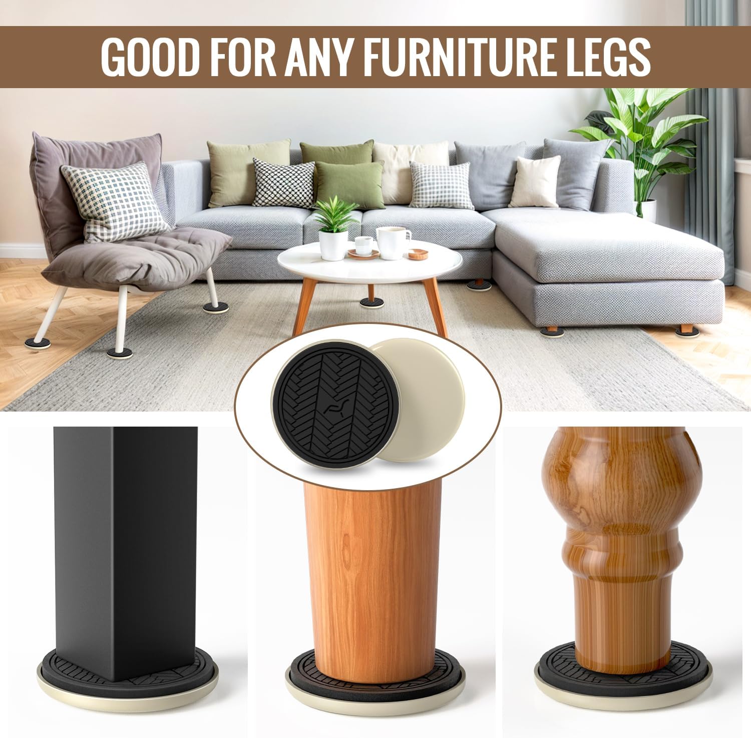 Furniture Sliders for Carpet – 16 PCS 3½" Reusable Moving Pads for Carpeted Floors, Heavy Duty Furniture Movers Sliders, Plastic Gliders for Easy Furniture Moving