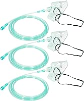 HXZSYT 3 Pack Adult Oxygen Masks Size L with 6.6ft Tube & Adjustable Strap - Comfortable Oxygen Therapy Essentials