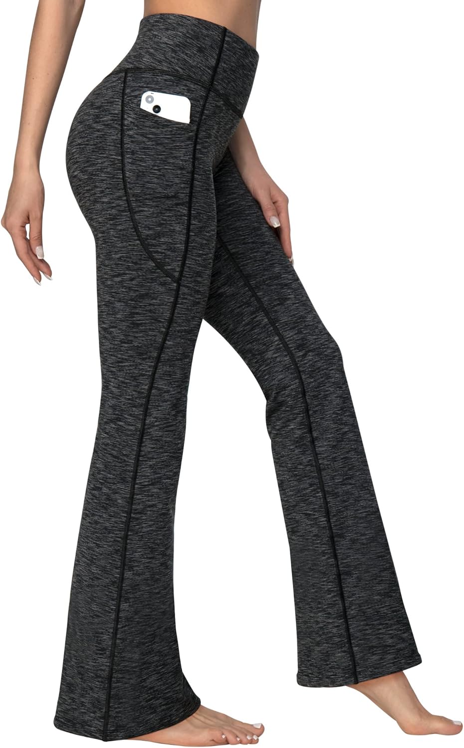 Ewedoos Fleece Lined Pants Women Thermal Yoga Pants with Pockets High Waist Warm Pants Winter Flare Leggings for Women