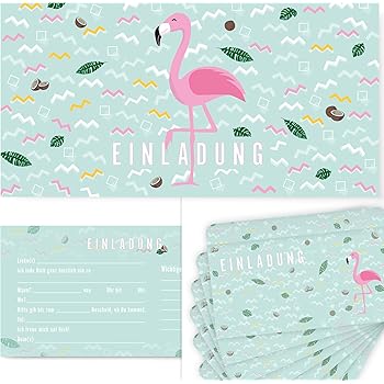 Postkartenschmiede 12 Flamingo Einladungskarten Geburtstag Kinder Madchen Fur Kindergeburtstag Flamingo Party Einladungskarten Mit Flamingos Fur Maedchen Amazon De Spielzeug