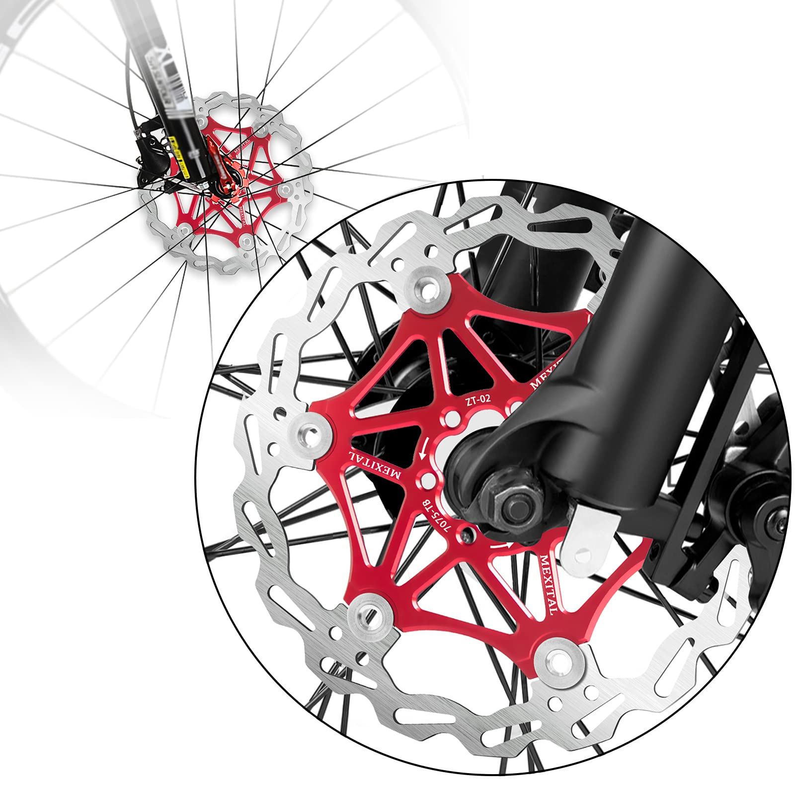 Rotore del Freno a Disco flottante, 160mm /180mm, 6 bulloni, MTB Road Bicycle Rotori Posteriori Bulloni Brake Pad Accessori per Biciclette