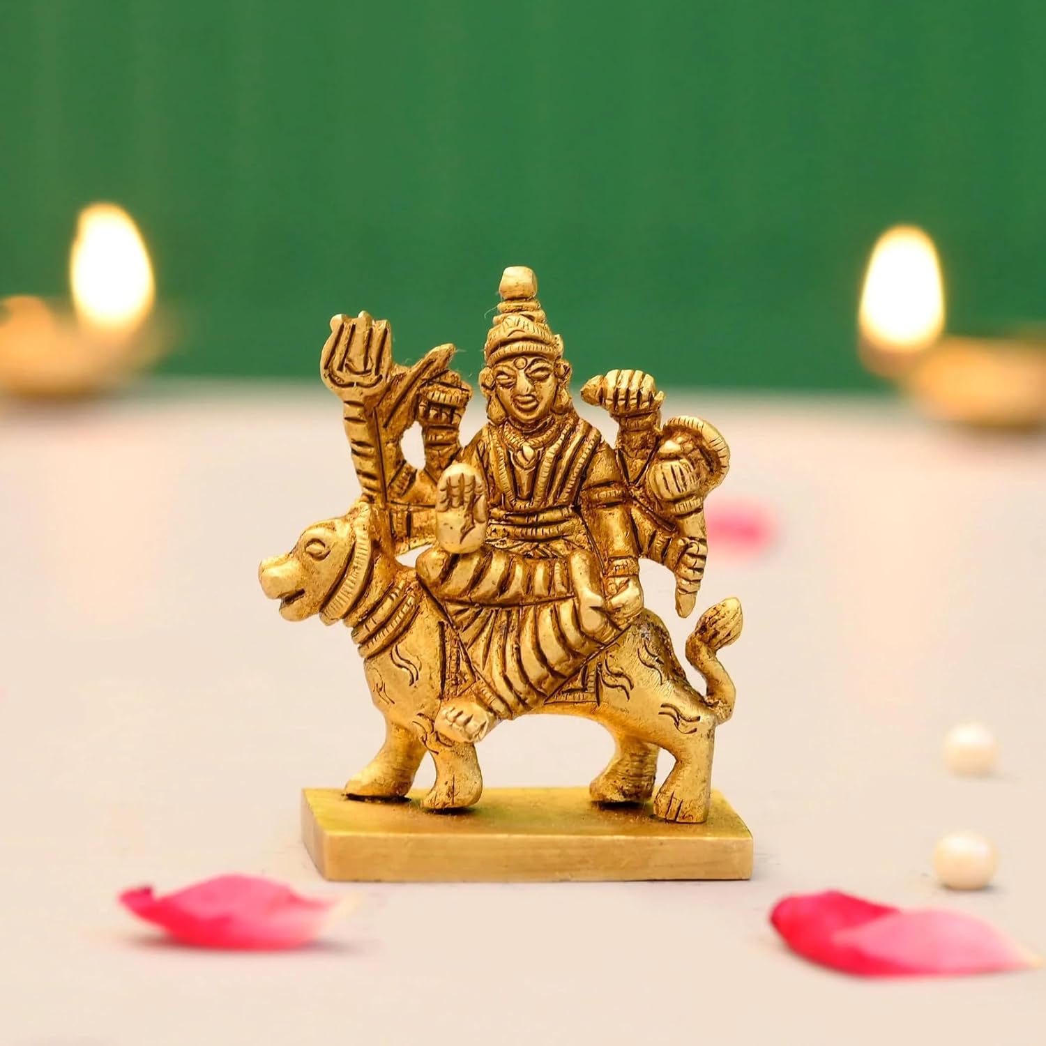 LOVENSPIRE Durga Gesichts-Wandbehang – Metall, 13x16 Cm, Silber, Hinduistische Göttin Dekoration