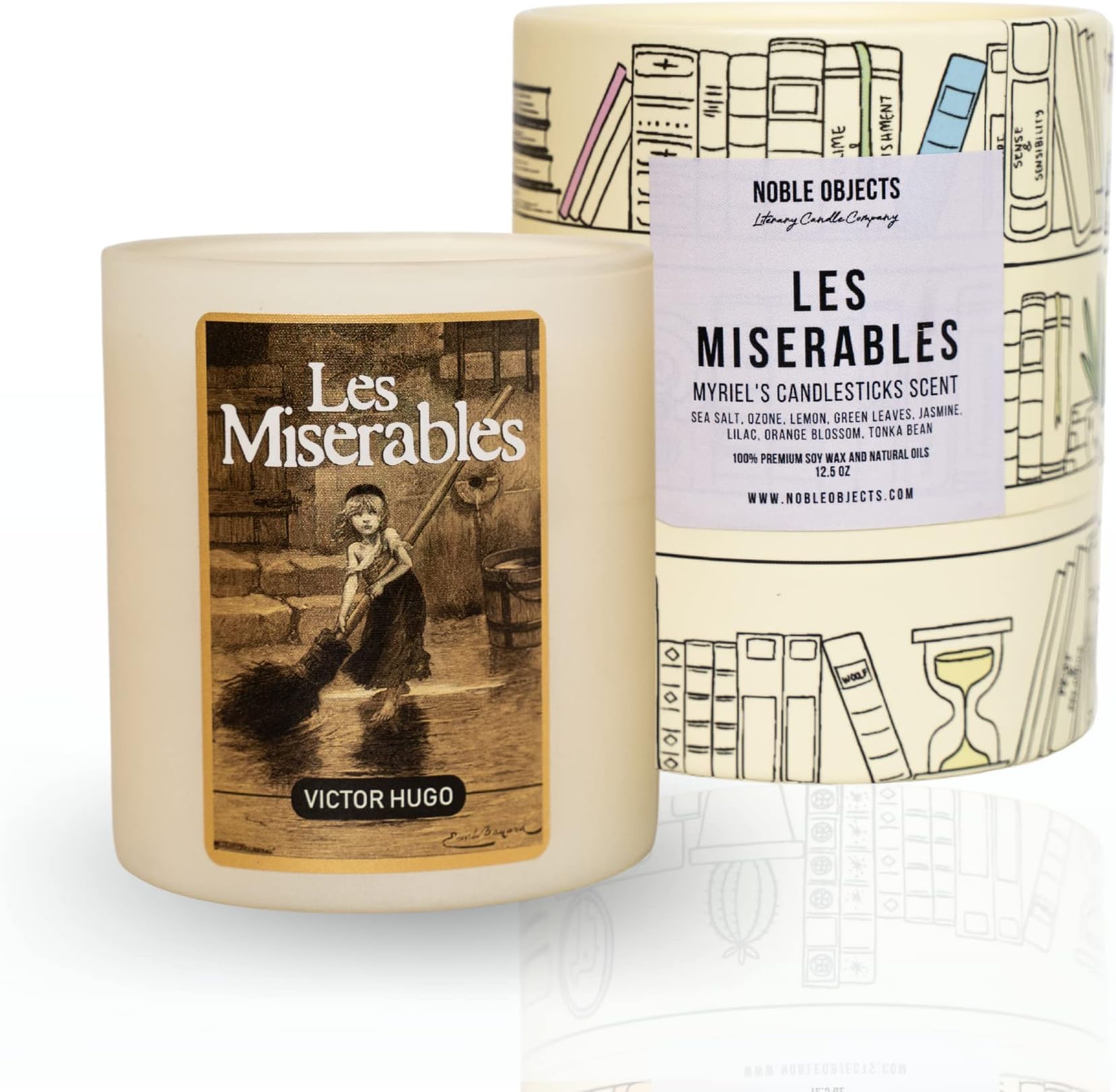 Les Miserables Scented Book Candle, Literary Gift, Victor Hugo Lover Candle, Bookish Gift, 12.5 oz Literary Candle, Gifts for Readers, Gift for Writers, Broadway Show Souvenirs