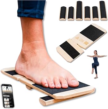 Foot & Ankle Balance Board   Premium Stability Trainer Set | Easily Adjustable Performance Bars, Durable Materials, Training Guide + Exclusive Videos, Travel Bag Included