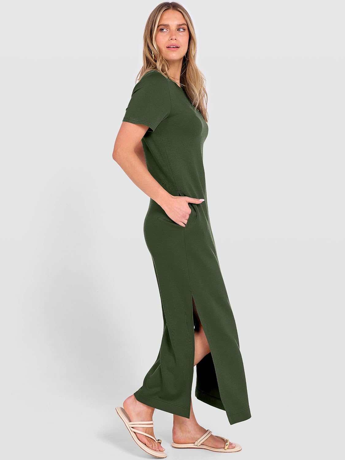 ANRABESS Womens Summer Maxi Dresses Wrinkle Free with Pockets image 5