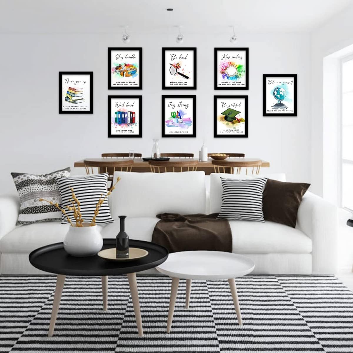 8 Pcs School Theme Motivational Affirmation Wall Art Prints 8x10 Inch image 4