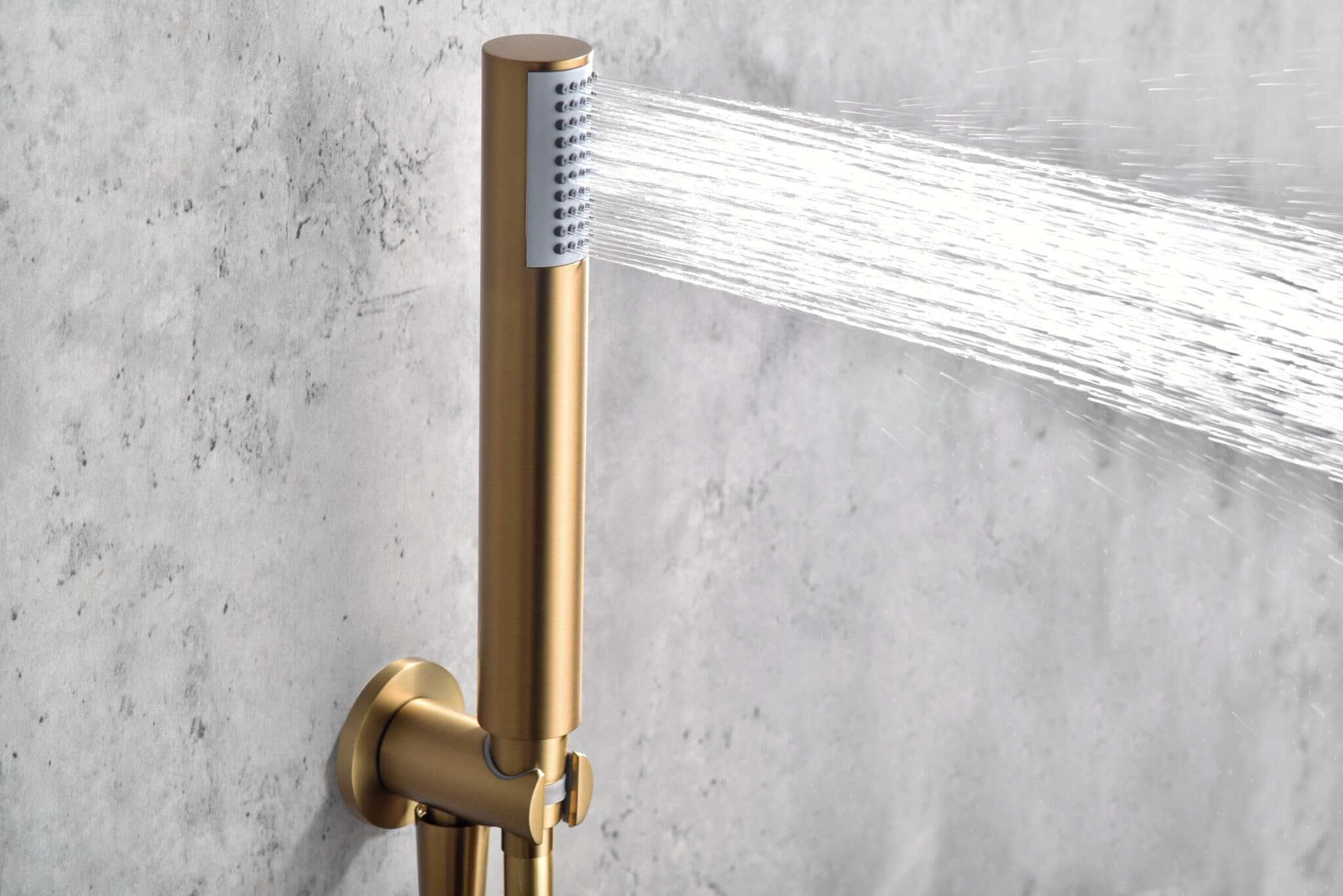 IMEX Sistema doccia Termostatico Serie Monza - Spruzzatore in acciaio inox extra piatto da 25 cm, rubinetteria in ottone con cartuccia termostatica e sistema di autopulizia TURN CLEAN (oro