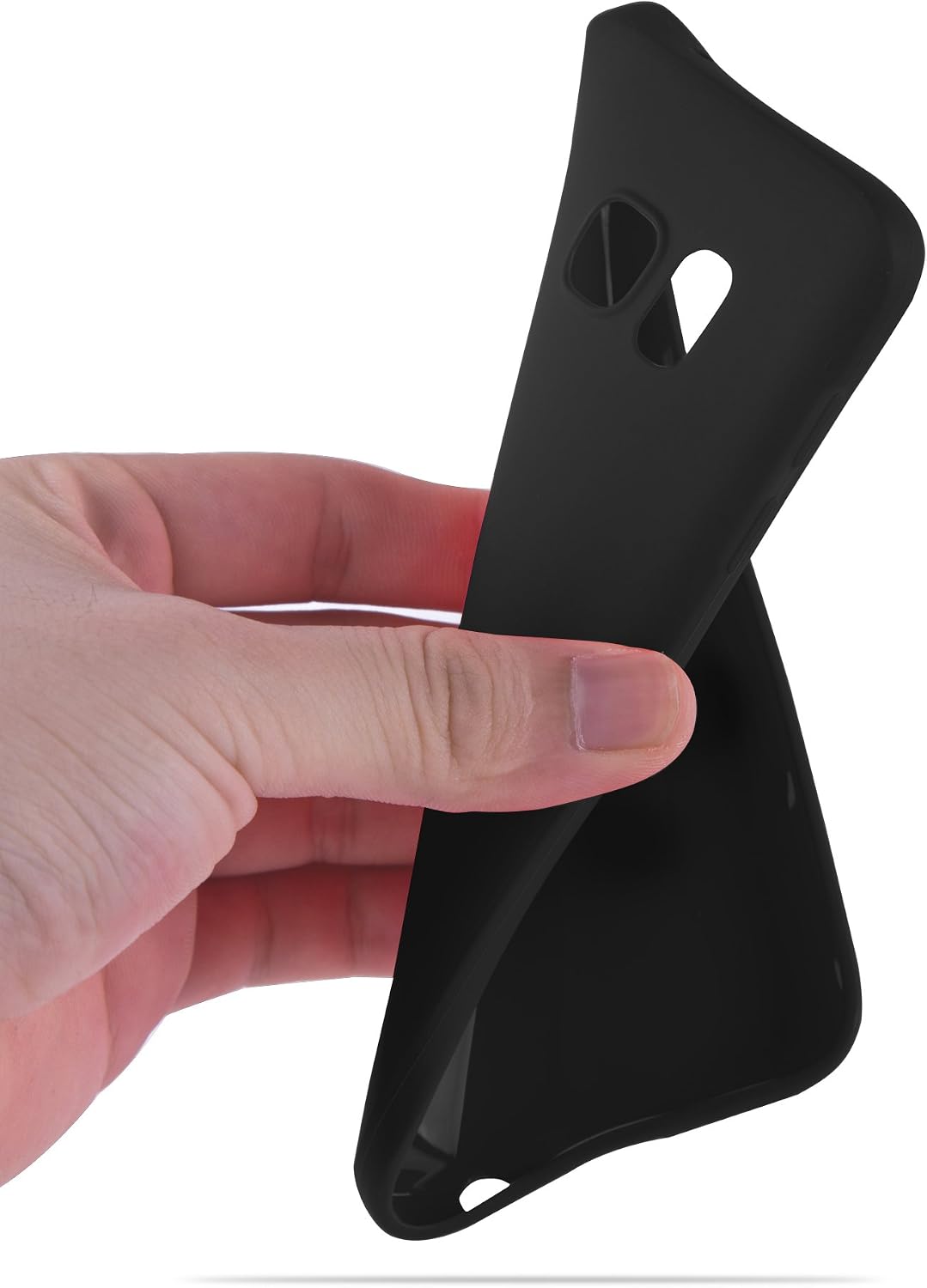 Cadorabo Case Compatible with Samsung Galaxy S7 in Candy Black - Shockproof and Scratch Resistant TPU Silicone Cover - Ultra Slim Protective Gel Shell Bumper Back Skin