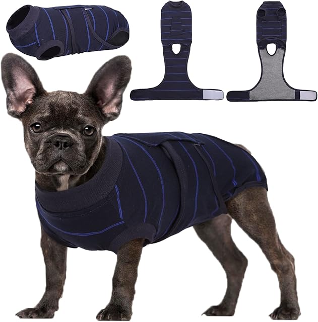 Kuoser Dog Surgery Recovery Suit for After Surgery Female,Professional Pet Recovery Shirt Dog Abdominal Wounds Bandages,Substitute E-Collar & Cone,Prevent Licking Dog Onesies blue M