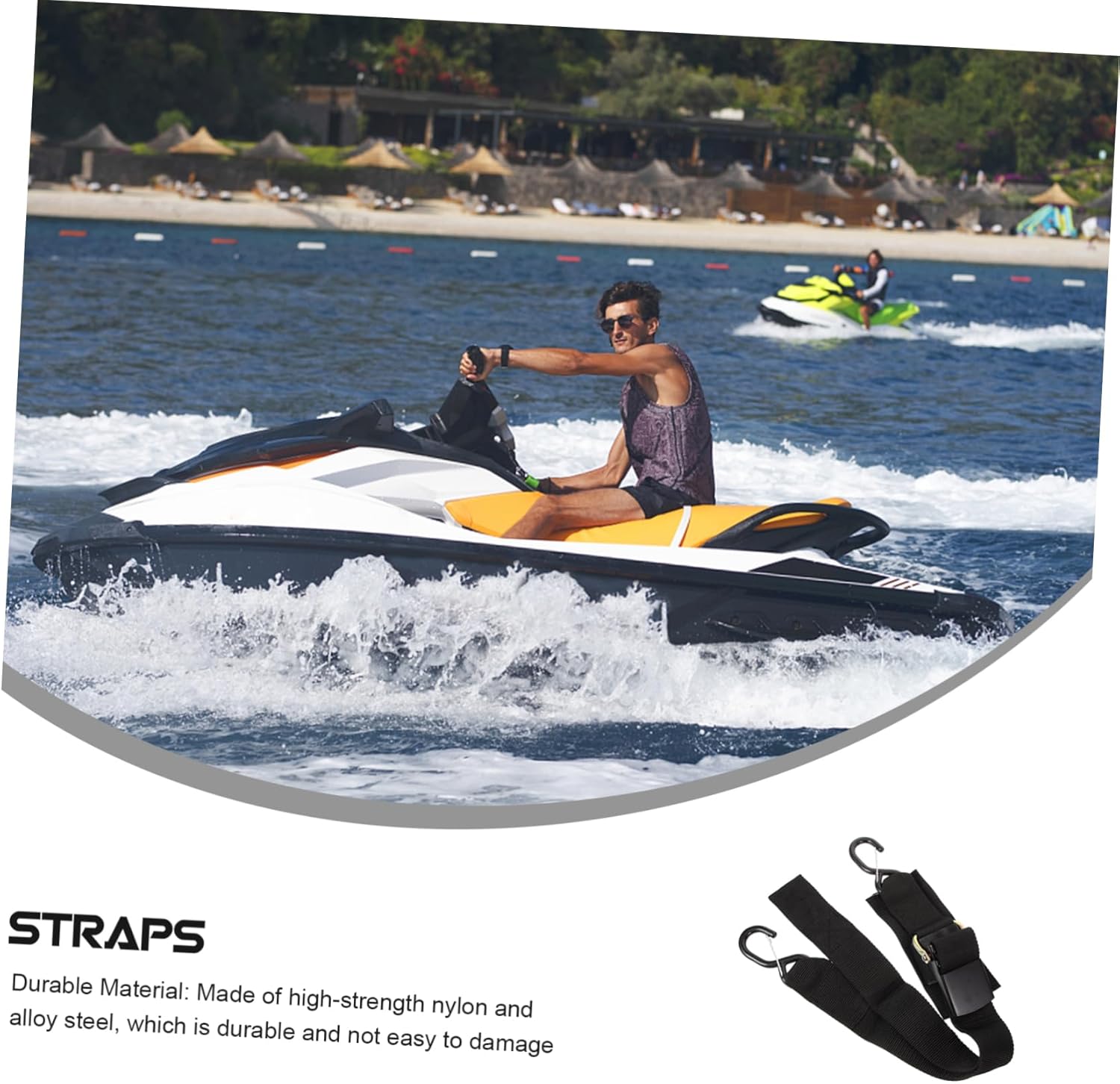 2sets Boat Winch Straps Hook Heavy Duty Tie Down Straps for Trailers for Boats and Kayaks Non- Design for Secure Transport