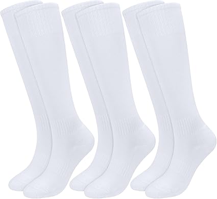 Lot De 3 Paires Chaussettes Football Enfants KOOOGEAR - Noir Et Blanc, Rembourrées, Taille 5-12 Ans