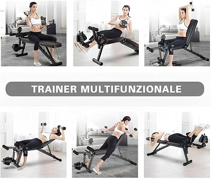 Adjustable Weight Bench With Leg Extension And Leg Raise Multifunctional Incline Decline Flat Bench Press Full Body Workout Bench For Sit-Up Abs Home Gym Lifting Strength Training 200kg/440lb