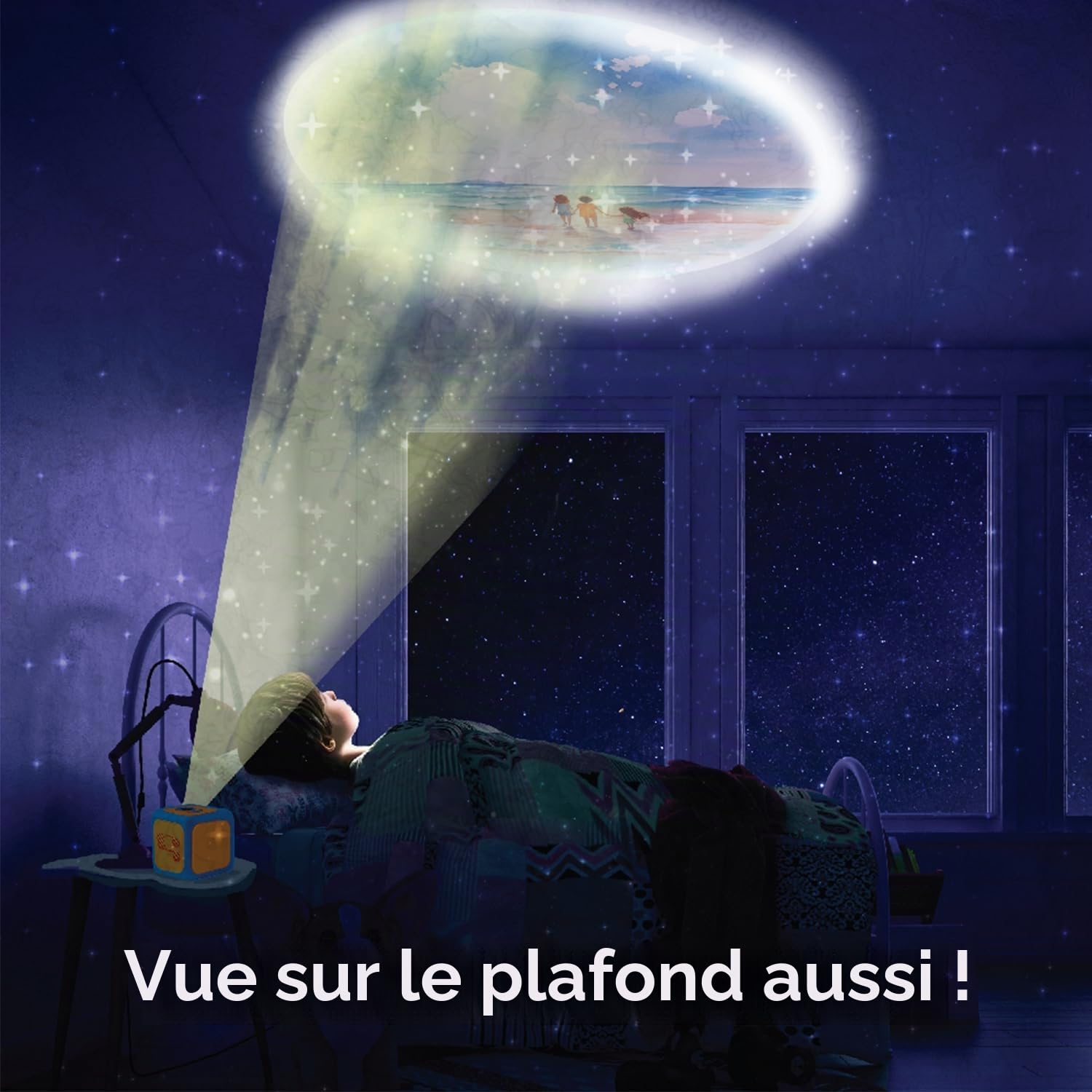 Projecteur d'histoire pour enfants avec musique et veilleuse – Machine de rêve de livre d'histoires avec 5 histoires, berceuses apaisantes, jouet éducatif pour filles et garçons à partir de 3