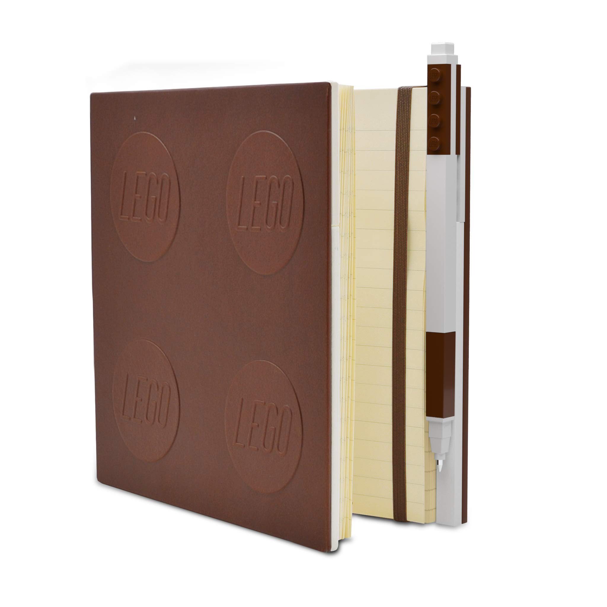 IQ LEGO Stationery Locking Notebook with Gel Pen - Brown