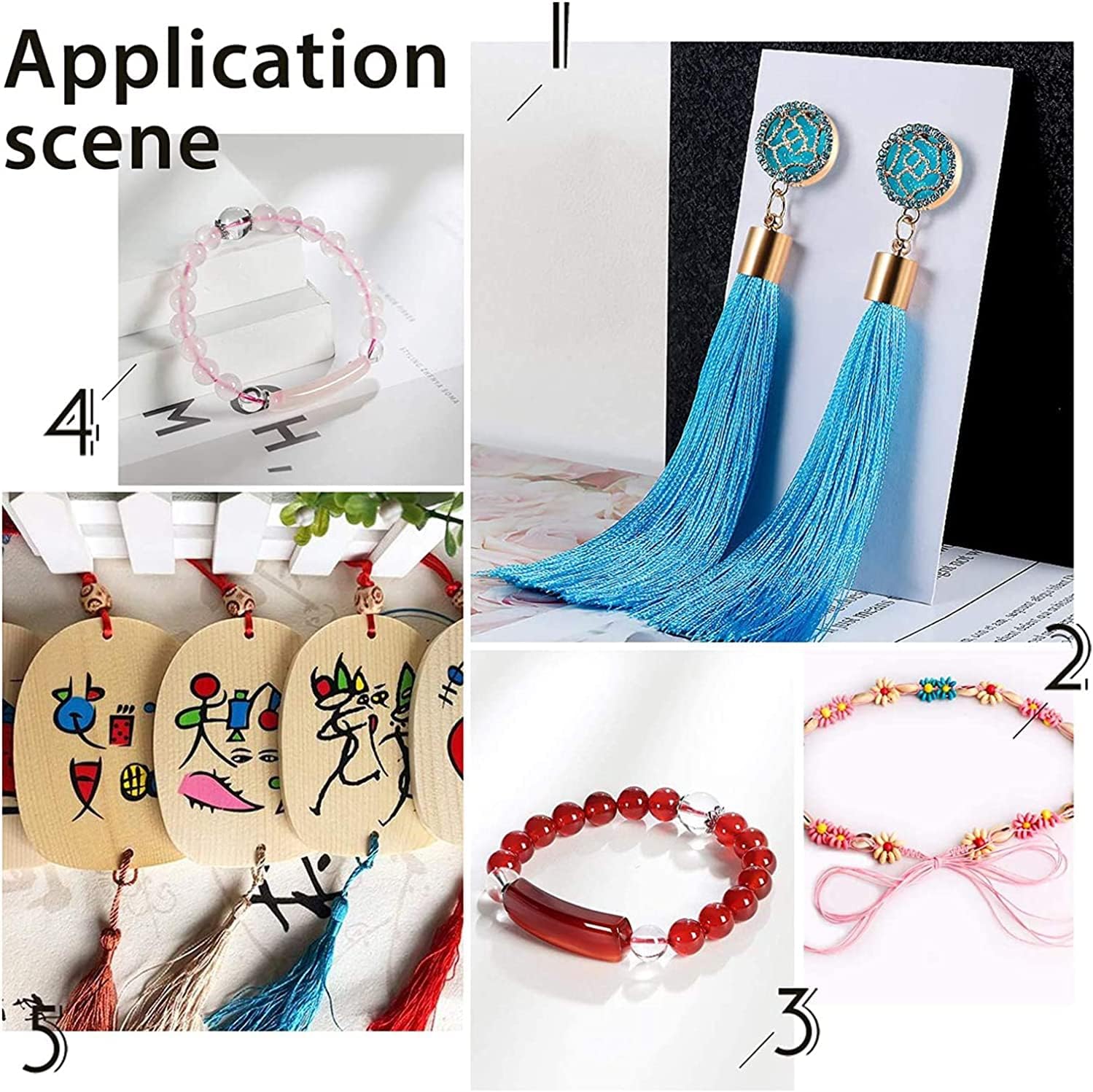 PH PandaHall Blue Nylon Thread 0.8mm 436 Yards Bracelet String Beading Cord Knotting Cord Kumihimo Macrame Thread for Friendship Bracelet Beach Surfer Necklace Christmas Tree Ornament - Image 2