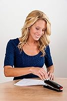 Vista 4 de Novus - Engrapadora ejecutiva B5, capacidad de 40 hojas, ingeniería alemana, grapa, pasador, tachuela, accionamiento de acero, negro (020-1273)