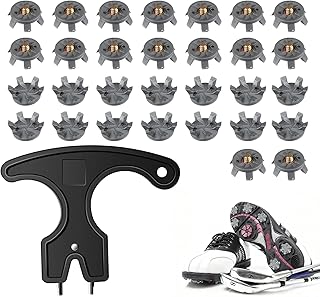 30-PCS Golf Spikes Set with Black Wrench, Golf Shoe Spikes Replacements Set & Shoe Spikes - Ideal for Golfers, Golf Shoe Maintenance,Lawn Cricket Shoe Player Lover