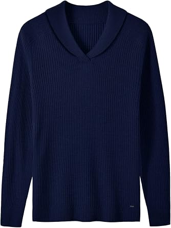 ZHILI Mens Shawl Collar Pullover Sweater Slim Fit Casual Cable Knit Sweaters