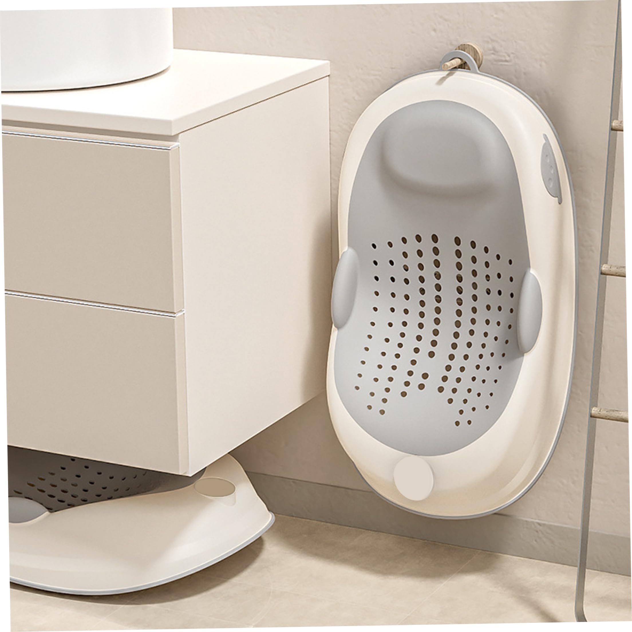 Supporto per bagnetto | Supporto per bagnetto, seggiolino per vasca da bagno antiscivolo con colonna vertebrale morbida e piedi pieghevoli, grigio