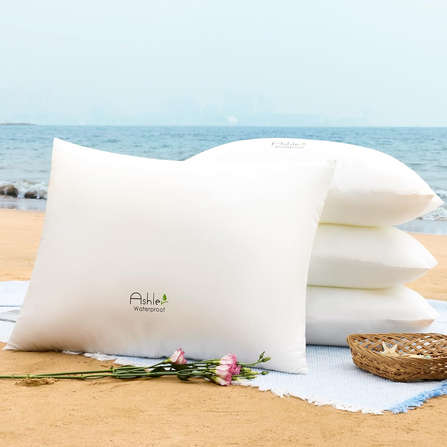 Outdoor Pillows 20 X 26 Pillow Inserts Pack of 4, Water-Resistant Decorative Premium Lumbar Pillow Stuffer Sham Waterproof Pillow for Sofa Couch, Porch Patio Living Room Bedroom Furniture - Image 8