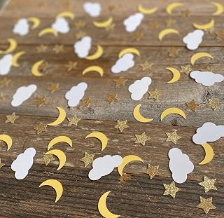 100PCS Moon Star Table Confetti,Baby Shower Table Decorations for Over the Moon Baby Shower Wedding Birthday Party