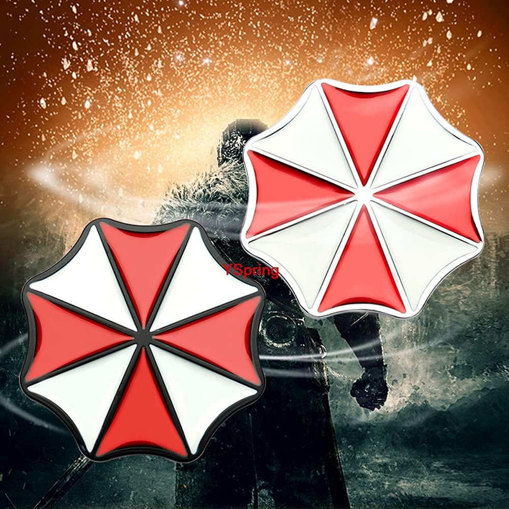 Umbrella Corporation Decals Car Emblem 3D Metal Self-Adhesive Badge Sticker for Car Motorcycles (Style C-Black)