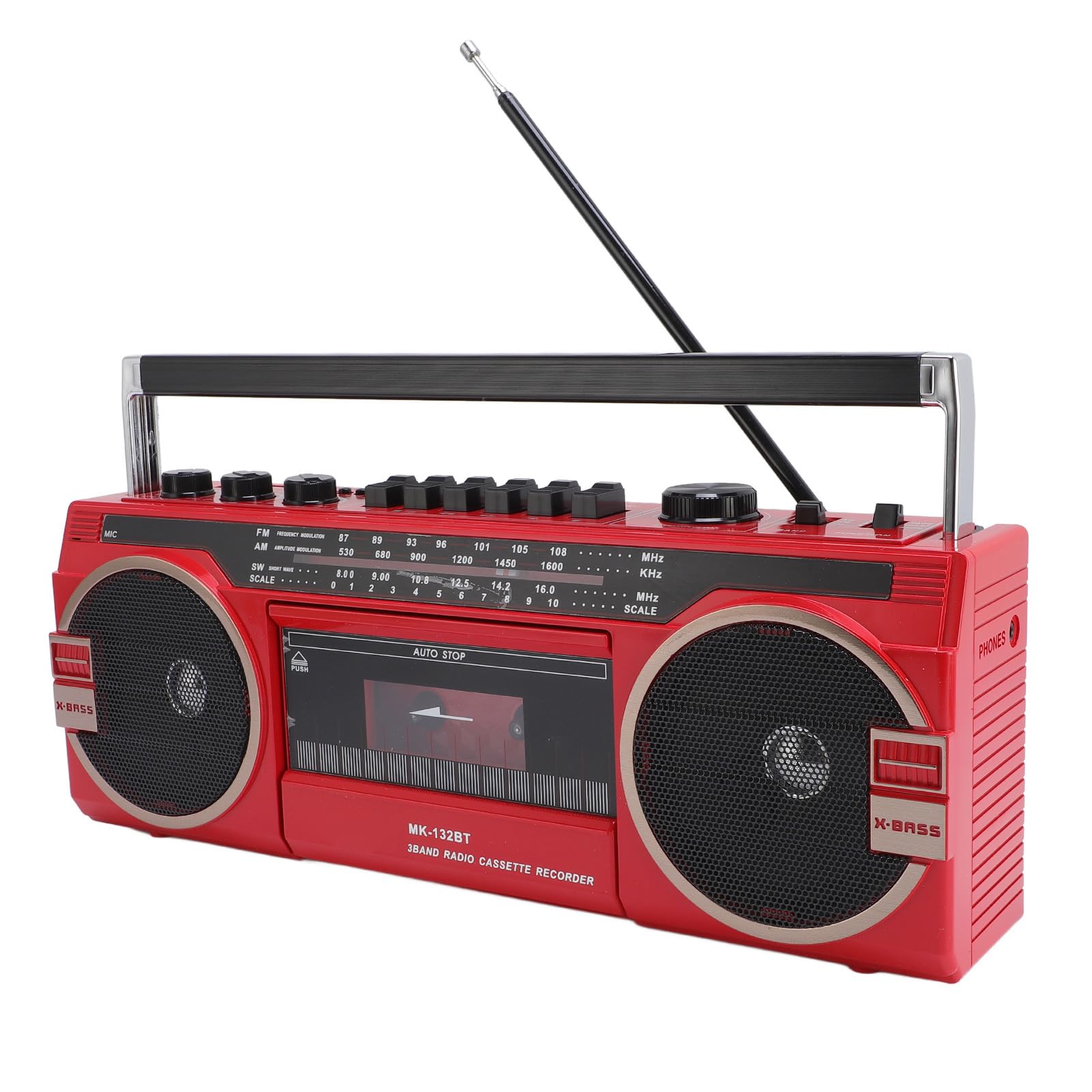 Tragbares AM -FM -Radio, Shortwave Tragbares Vintage -Radio mit Antenne und BT -Chip, Retro -Radio mit Big Bluetooth -Lautsprecher, Earphone Jack USB TF Card Aux Input für Senior