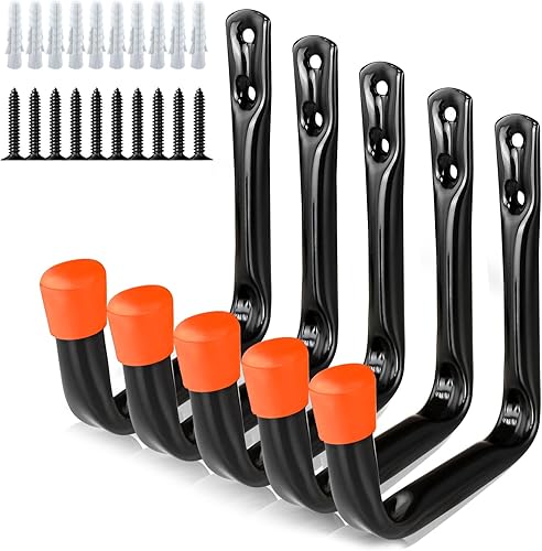 Dreecy Ganchos J utilitarios para colgar en el garaje, ganchos de uso pesado para colgar en la pared de garaje, bicicletas, escaleras, cable,