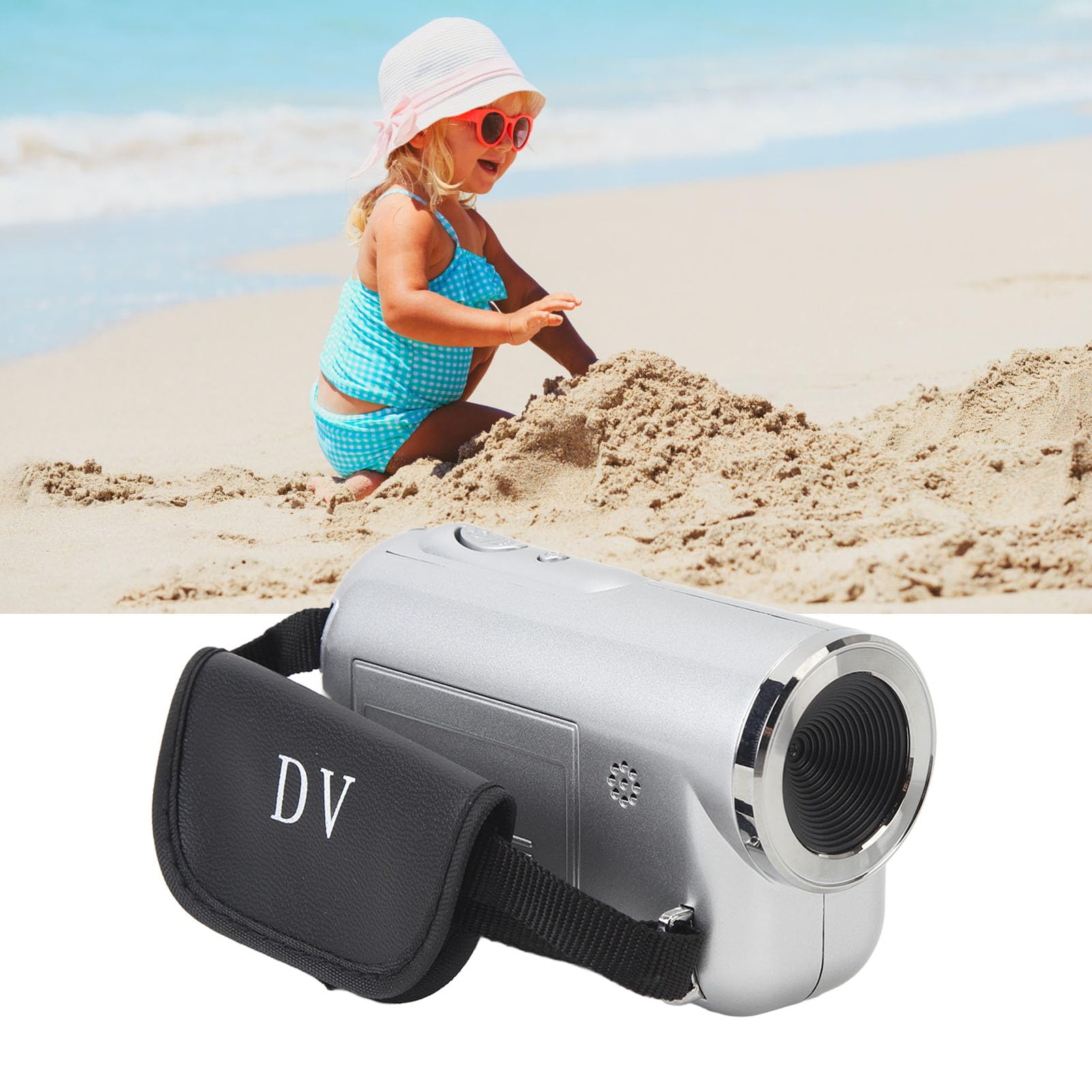 Videokamera Camcorder, 1080P HD 16 MP Kamera mit 2,0 Zoll Farb TFT Bildschirm, 16 fach Digitaler Zoom Vlogging Kamera für YouTube Partyreisen, Camcorder für Anfänger (SILVER)