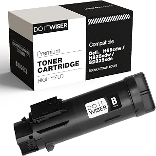 Do it Wiser Compatible Printer Toner Cartridge Replacement for Dell H625cdw H825cdw S2825cdn - High Yield Laser Cartridge 593-BBOW (Black)