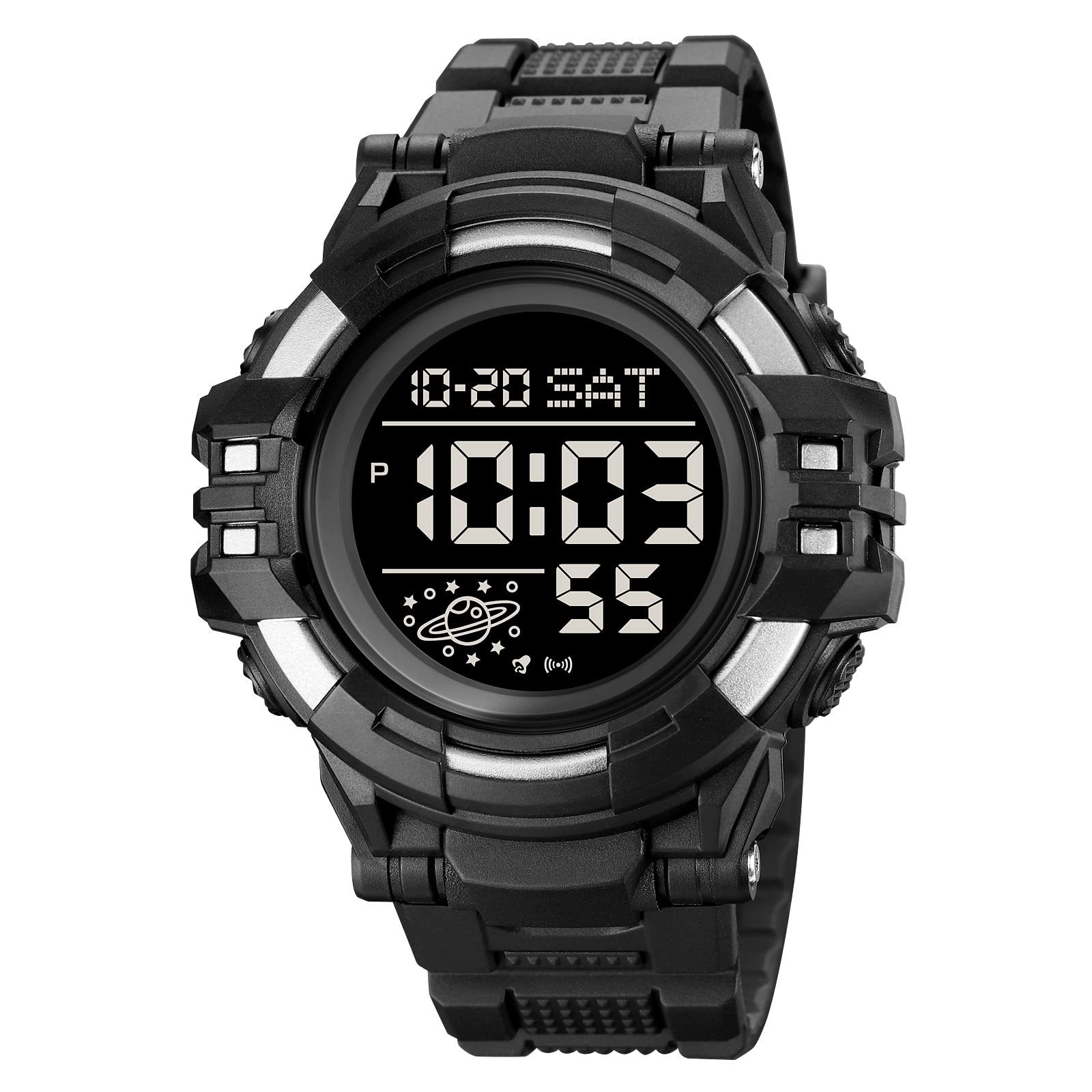Mens Multifunction Waterproof Analog Digital Watches LCD Alarm Stopwatch Date Rubber Strap Military Sports LED Wrist Watch (Black) (B00PYPZC6S) Amazon Price History, Amazon Price Tracker