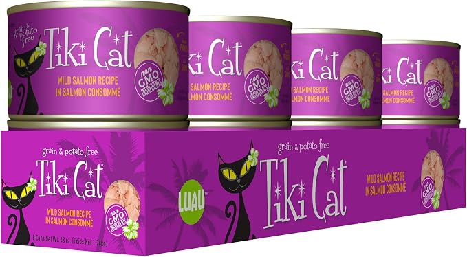Tiki Cat Luau Alimento Húmedo para Gatos Salmón 8 Latas miniatura 2