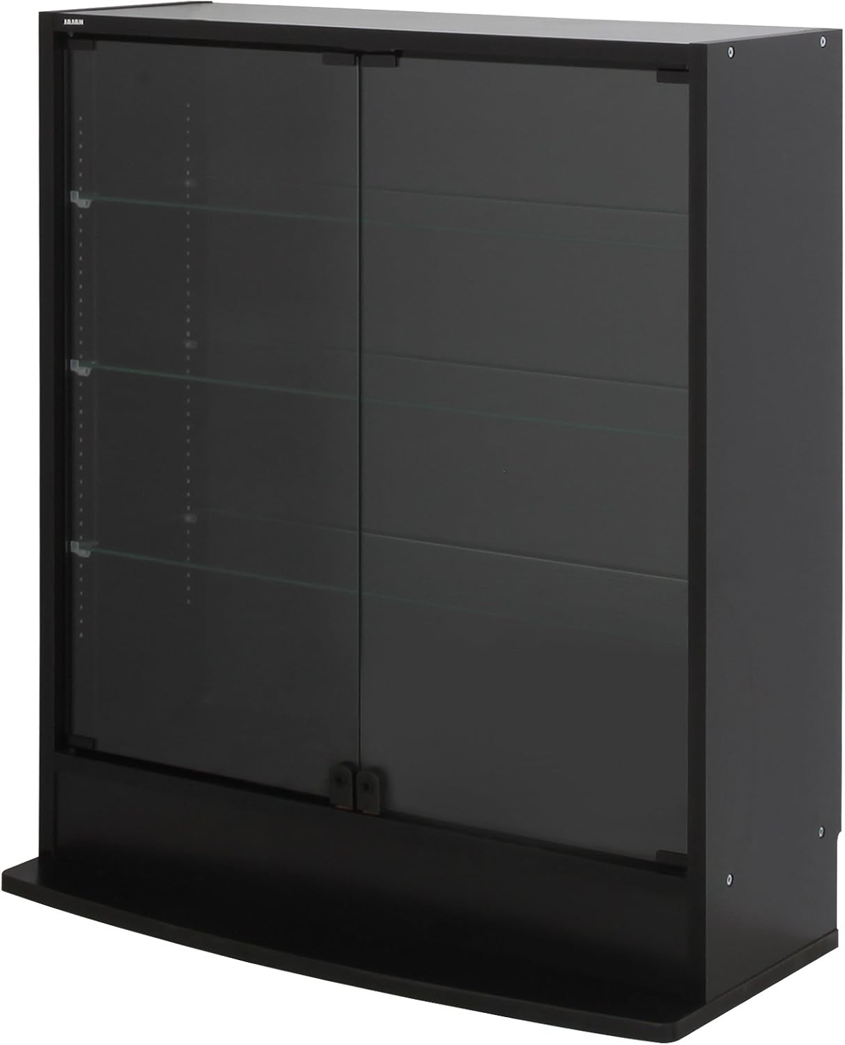 不二貿易 ガラス コレクションケース 4段 背面ミラー付 幅425×奥行365