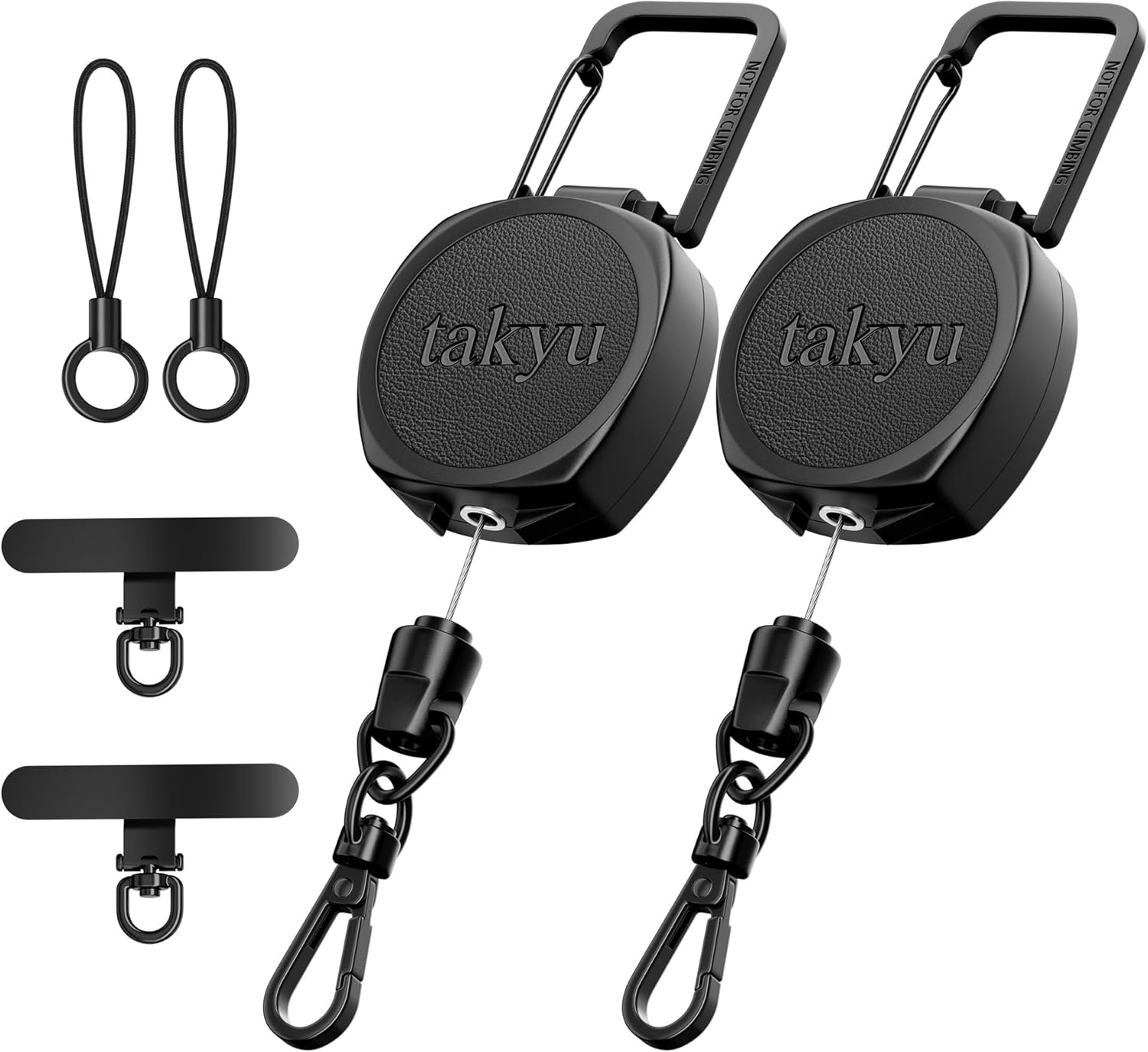 takyu Phone Tether Anti-theft Phone Lanyard Retractable Steel Line Leash Strap with Carabiner Tether Tab for Outdoor Skiing