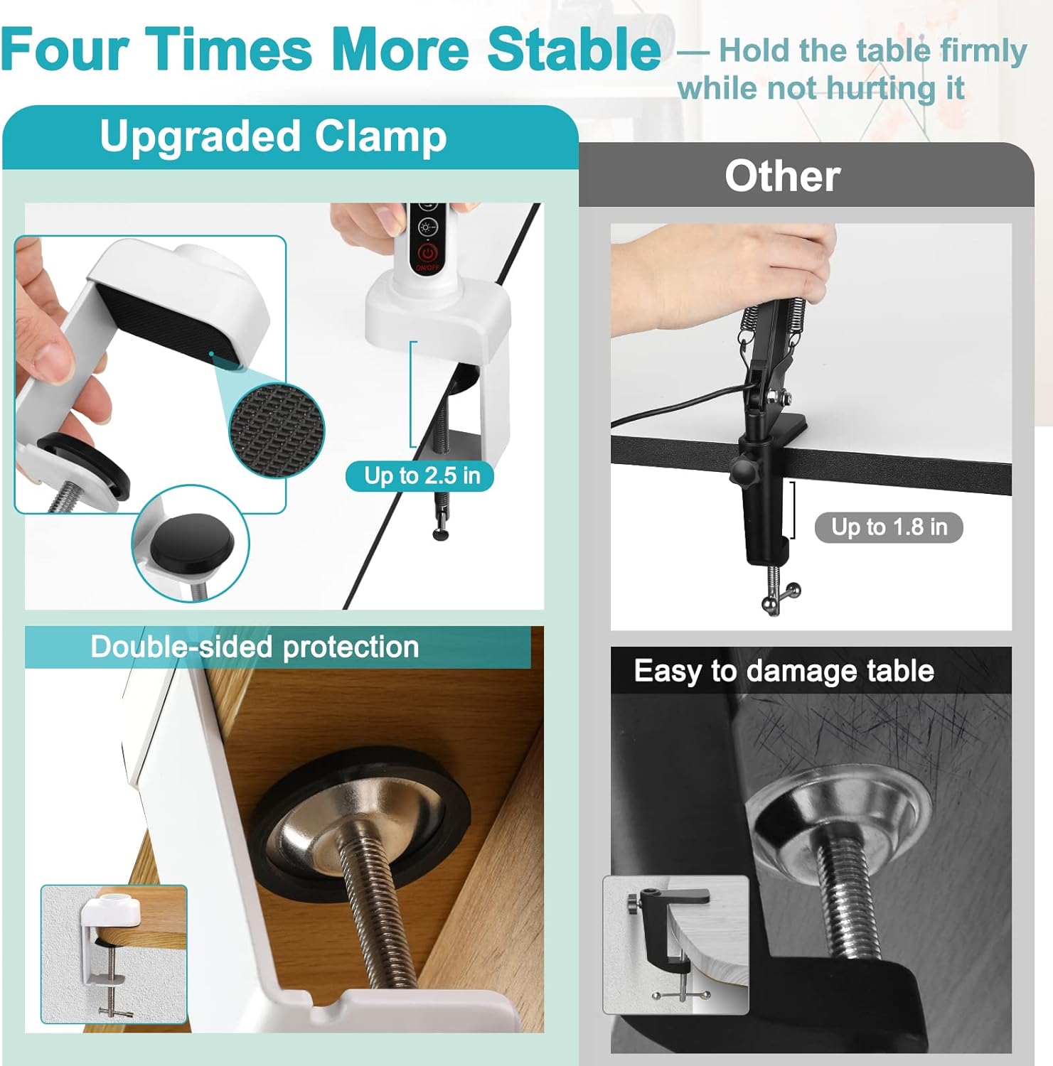 10X Magnifying Glass with Light and Clamp, 5 Color Modes Stepless Dimmable Lighted Magnifier with Stand, Flexible Gooseneck LED Desk Lamp Hands Free for Craft Painting Hobby Close Work