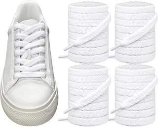 UamGlsob 2 Pairs Shoelaces for Veja Esplar, Campo, V-10, Rio Branco | 5/16"(8mm), Cotton Flat Shoe Laces, Solid Color Athletic Shoe Strings, Replacement Laces for Sneakers