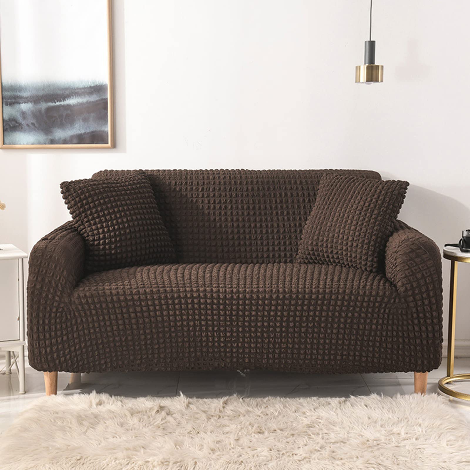Housse de canapé extensible anti-glisse pour grand meuble 4 places lavable