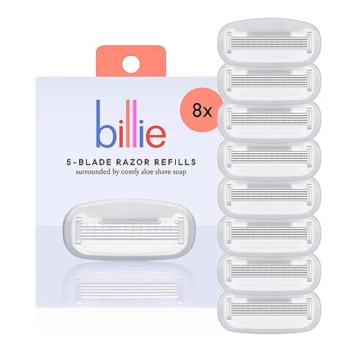 Billie Women’s Razor Refill Blades 5-Blade Cartridges - 8 count - 1 Count (Pack of 8) - Blades
